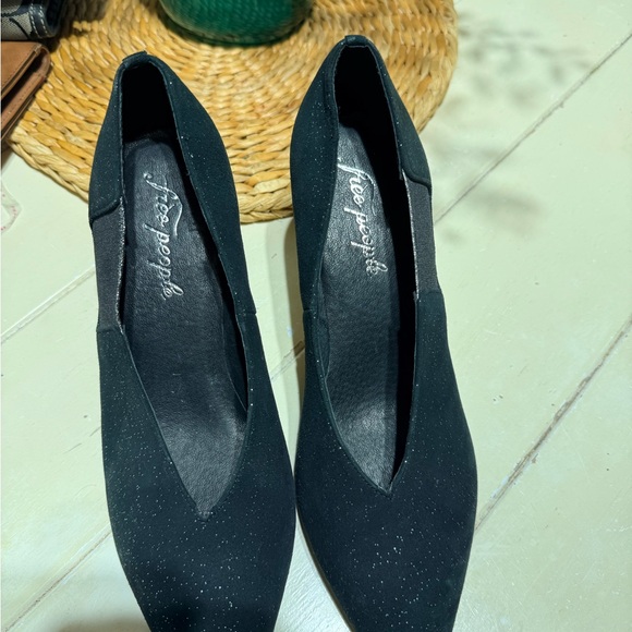 Free People Shoes - Free People Black Sparkle Heels